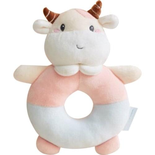 Newborn Toddler Cartoon Appease Towel Calf Infant Dolls Baby Rattle BB Sound Plush Toy