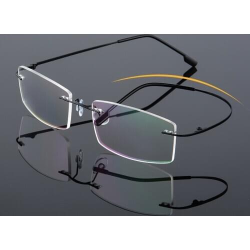 Men Glasses Frames Rimless Eyeglasses Optical Brand Designer Prescription Titanium Alloy Light Business Eyewear Optical Glasses