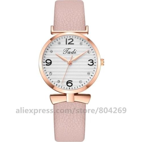 Wholesale Factory Price Fashion Women Rhinestone Leather Wristwatch Delicate Design Women Quartz Leather Belt Bracelet Watches