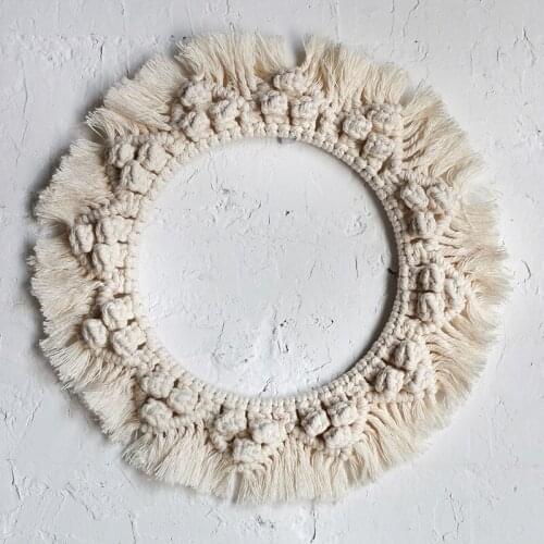 Pastoral Bohemian Hand-woven Tapestries Chic Macrame Decorative Tapestries Wothout Mirror Home Wall Decoration for Living Room