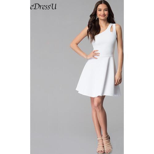 2020 One Shoulder Prom Dress 3 Colors Elegant Party Dress Homecoming Dress Elegant A line Formal Dress MZX-67