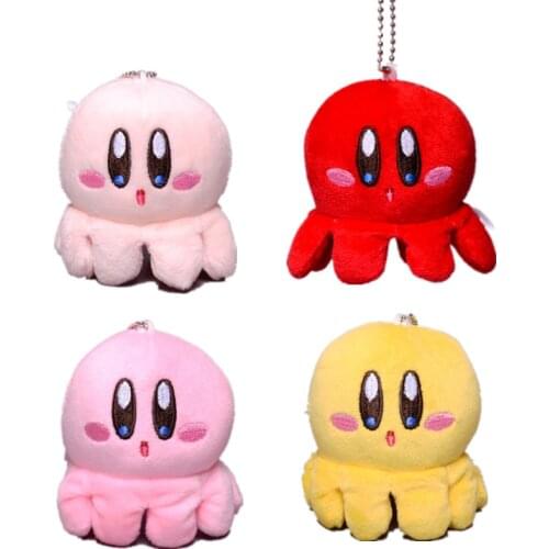 Cartoon Star Kirby Plush Doll Kirby COS Octopus Game Character Soft Stuffed Multicolor Octopus Plush Toy Kids Gift Random 1Pcs