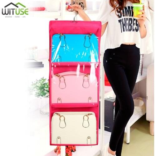 6 Pocket Storage Bag Hanging Layers Folding Shelf Bag Purse Organizer Rack Closet Pocket Hanger Handbag Foldable Large Capacity