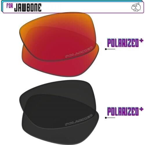 EZReplace Polarized Replacement Lenses for - Oakley Jawbone Sunglasses - BlackPPlus-RedPPlus