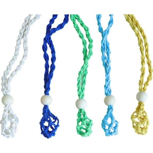 Pure Hand-woven Retro Empty Stone Holder Adjustable Pendant Crystal For DIY Necklace Ornament Jewel Pendant Necklace Rope