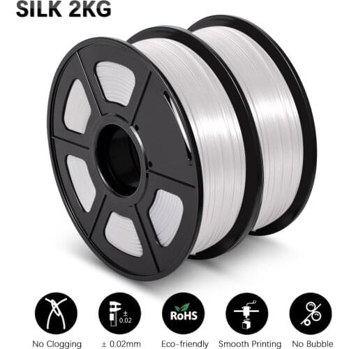 SILK Filament 3D Printer Plastic For 3D Pen Filament PLA Plastic 1KG 2KG /Set Toughness 50 Times Higher Smooth Surface