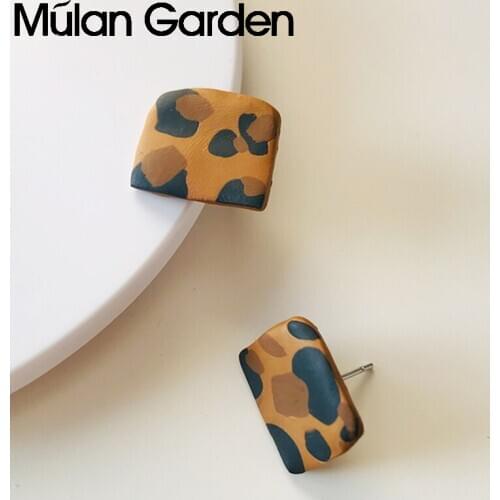 Cute Polka Dot Leopard Polymeric Clay Earrings for Women Color Stud Earrings Fashion Jewelry Hot Sale Girl Gift Accessories