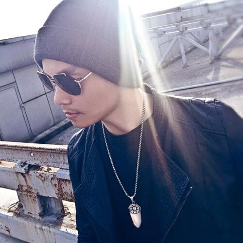 Steel soldier Stainless steel men amulet pendant necklace Chinese words Gossip Mirror Exorcism charm good luck Fashion Jewelry