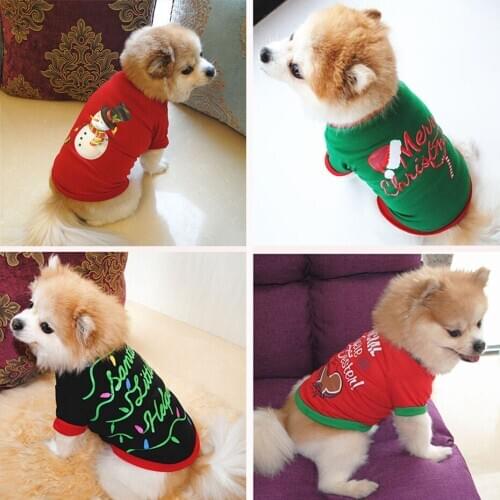 Multi-style Christmas Pet Clothes Dog Clothing For Small Medium Dogs Vest Shirt Puppy Dog Costume Poodle Pomeranian Chihuahua