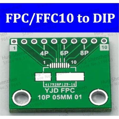 High quality 10pcs/lot FPC/FFC 10P to DIP 0.5mm compatibility 8P 6P 4P