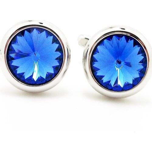 High Quality Mens fashion Cufflinks quality blue crystal Cufflinks for mens luxury jewelry