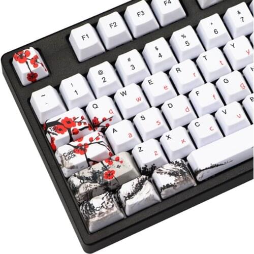 Wangjiang Plum Blossom PBT Five sides Dye-subbed 108 Keys OEM Profile Keycap for Diy Mechanical Keyboard Keycaps 1XCB