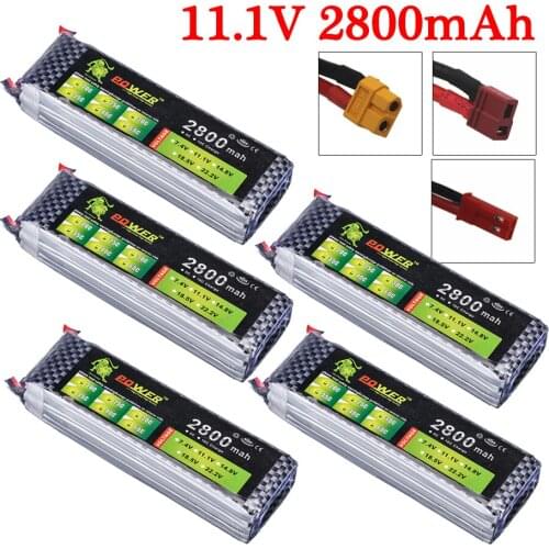 1 to 5pcs 3S 11.1V 2800mAh Power Battery For Remote Control Toys Helicopters Airplanes Trucks Cars battery parts Accessories