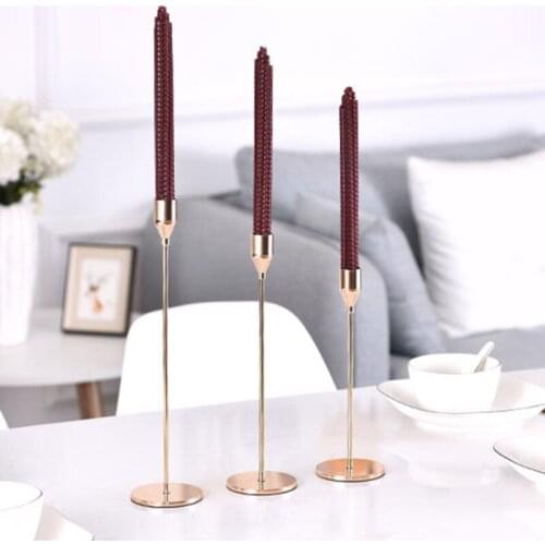 1Set Candlestick Holder Modern Metal Black Antique Candle Stick Holders In Loft Style Nordic Wedding Ornamental Candlestick