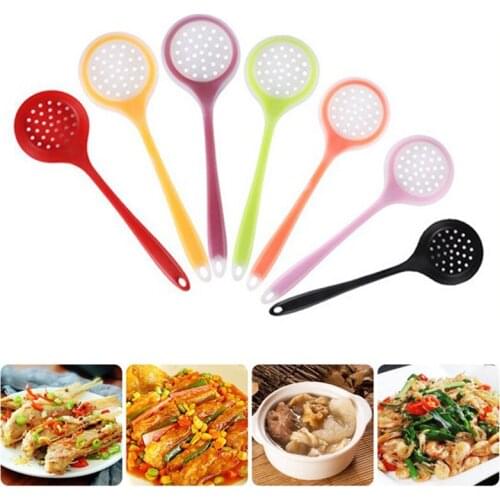 1PC Food Grade Silicone Colander Shovel Strainers Spoon Colorful Kitchen Scoop 100% Brand new Material is Silicone