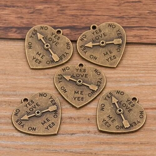 10PCS 22*22mm Antique Bronze Vintage Metal Zinc Alloy Heart Steampunk Clock Charms For DIY Necklace Bracelet Jewelry Making