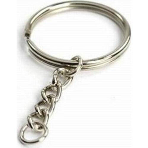 10pcs/Lot New 25mm Split Kite Key Chains & Key Rings 53mm (2 1/8") long Silver #6375