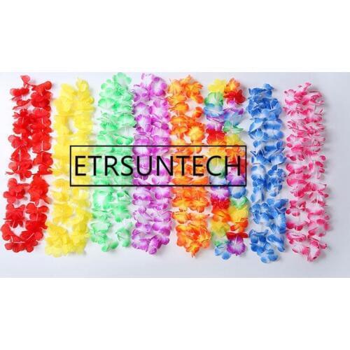 1000pcs Hawaii Lei Luau Party Supplies Garland Necklace Colorful Fancy Dress Party Hawaii Beach Fun