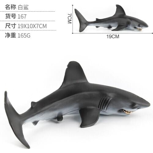 19cm Hot Sale Ocean Sea Life Simulation Animal Model SHARK Action Toys Figures Kids Educational Collection Model For Kids gifts