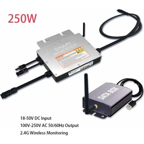 250W Solar Grid Tie Micro Inverter Smart On Grid Micro inverter Inversor 18V-50VDC Input 110-250VAC Output Waterproof IP65