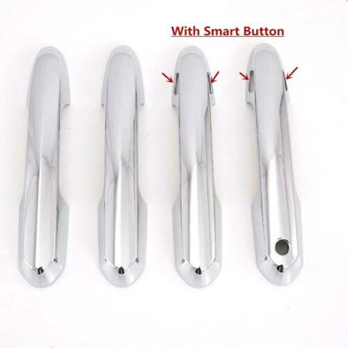 4PCS ABS Chrome Accessories Side Door Handle Cover Trim for Toyota RAV4 2019 2020(smart keyhole)