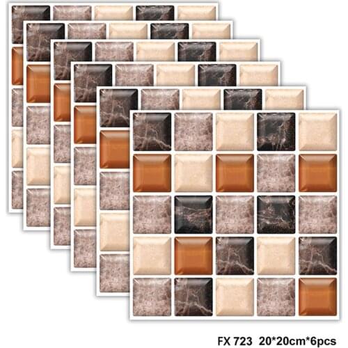 6pcs Wall Stickers Imitation Brick Bedroom Decoration DIY Waterproof Foam Wallpaper Kitchen Bathroom TV Background Wall Decals