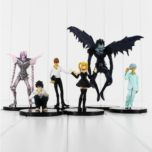 7-23cm 6pcs/lot Anime Cartoon Death Note L Killer Ryuuku Rem Misa Amane PVC Action Figure Model Toys Doll Free Shipping