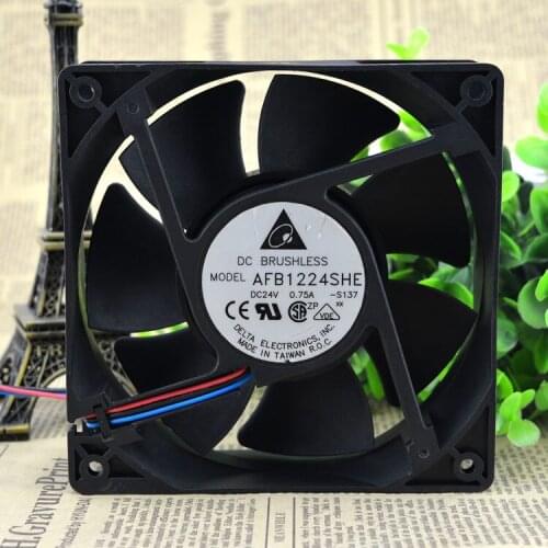 AFB1224SHE 1238 12cm 120mm DC 24V 0.75A Big Air Volume Server Inverter Axial Blower Cooling Fan