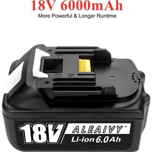 Aleaivy 18V 6.0Ah Rechargeable Battery Li-Ion Battery Replacement Power Tool Battery for MAKITA 18V BL1880 BL1860 with charger