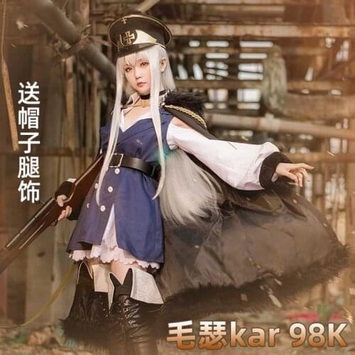 Anime Girls Frontline Kar98K Game Cosplay Costume Dress Cape Daily Women Carnival Party Uniform Brand New