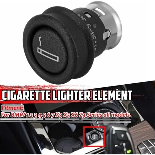 New Black Cigarette Lighter Car Element Plug Automobiles For BMW 1 2 3 4 5 6 7 X3 X5 X6 Z3 Series E90 E91 E36 E39 61349308246