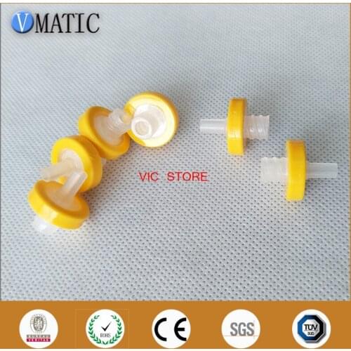 Free Shipping 100Pcs 13mm 0.22um Plastic Yellow Syringe-Driven Filter Syringe Filter Water Solution Filtration Membrane