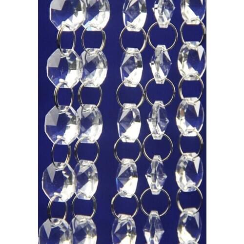 Free Shipping, 5meters Crystal chandelier parts, Crystal lamp parts,14mm Octagon Crystal Beads Chains curtain for chandelier