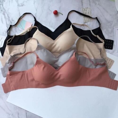 Bra Glossy Invisible Underwear Womens Top Sexy Bra Frameless No Steel Ring Bra Soft and Comfortable Underwear