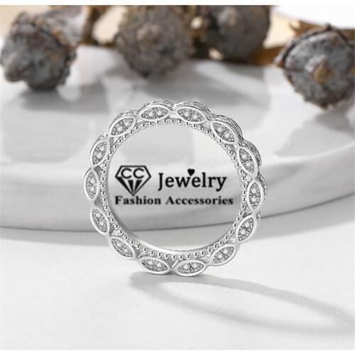 CC Vintage Jewelry Rings For Women S925 Silver Baroque Cubic Zirconia Lace Bead Ring Bridal Wedding Bijoux Drop Shipping CC1618