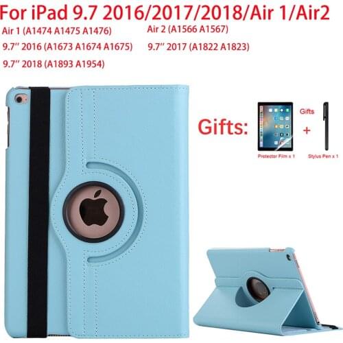 360 Degree Rotating Case For iPad 9.7 PU Leather Flip Cover For ipad Pro 9.7 2017 2018 Case For funda ipad Air 1/5 Air 2/6 Coque
