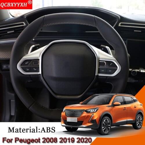 Car Steering Wheel Decorative Frame Sequins Cover Sticker For Peugeot 2008 508 2019-2020 3008 4008 5008 2016-2019 208 e-208 2020