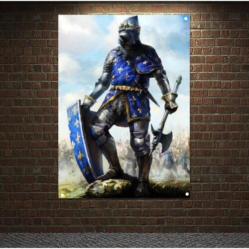 Christ Knight Flag Banner Medieval Warrior Armor Painting Hang on the wall 4 grommets Custom Flag indoor Decor Knight Templar D2