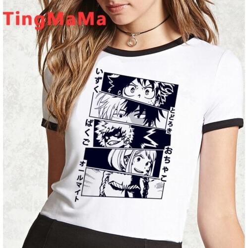 Kawaii My Hero Academia Graphic Tees Women Japanese Anime Boku No Hero Academia T Shirt Himiko Toga Cartoon Tshirt Unisex Female