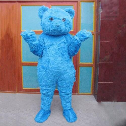 Classic Cosplay Costumes Version Customized Plush Blue Bear Mascot Costume Adult Halloween Birthday Party Cartoon Apparel