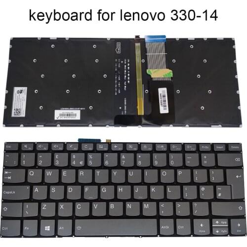 UK backlight keyboard For Lenovo IdeaPad 330 14ISK 14IGM 330-14IKB 330-14 GR SW GB Euro Notebook keyboards gray New SN20M61624