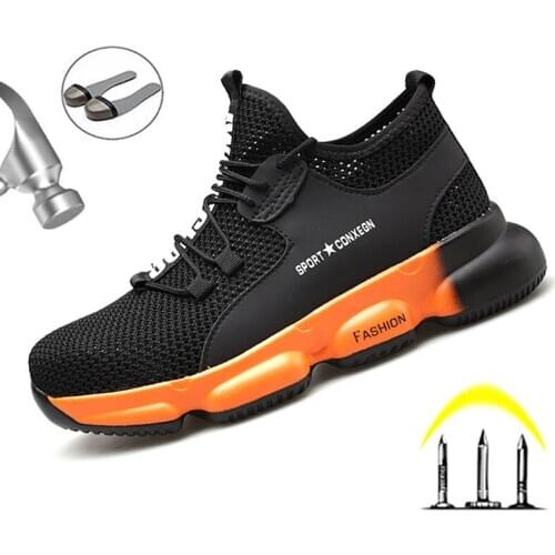 Lightweight Safety Shoes Anti-puncture Work Safety Boot Steel Toe Men Boots Indestructible Shoes Work Sneakers Free Shipping