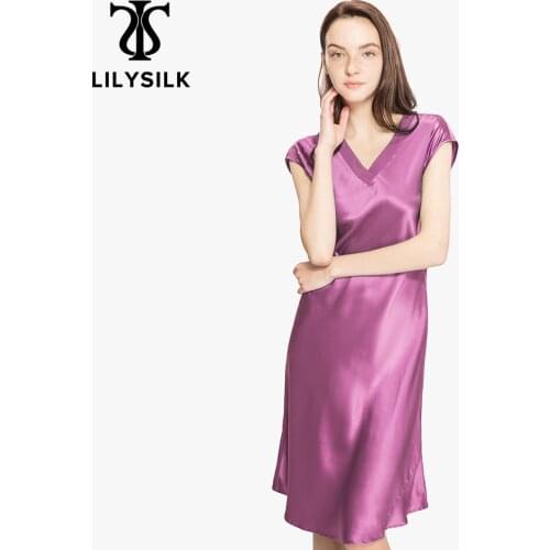 Женские ночные сорочки с рукавами LILYSILK China At AliExpress