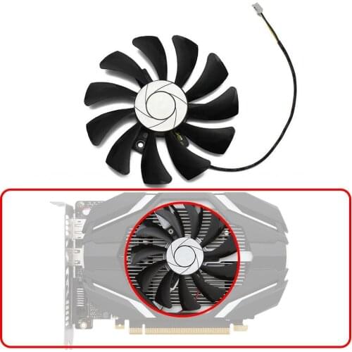 Model Is HA9010H12F-Z 85MM 0.57A 2 Pin GTX 1050 GPU Cooler Fan For MSI Geforce GTX 1050 2G GTX 1050Ti 4G OC Graphic Card Cooling