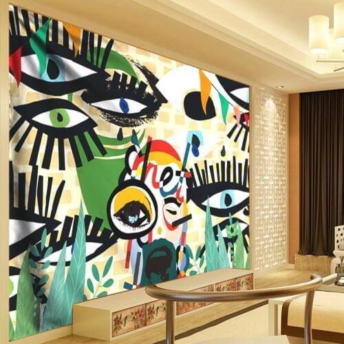 Anime Graffiti Eyelashes Abstract Tapestry Anime Wall Hanging Boho Hippie Wall Tapestry Large tapisserie murale tissus 200*300CM