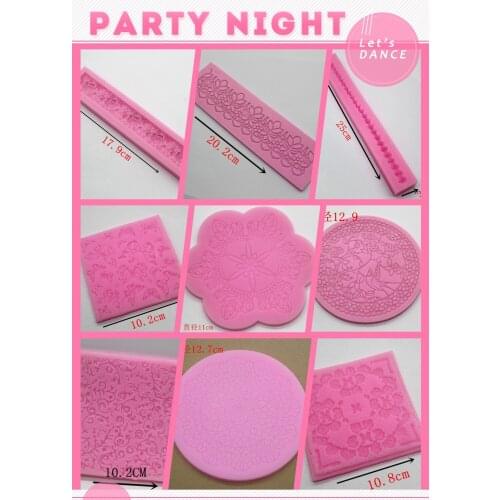 Wholesale mini 4flower shape clay mold decoration for xmas fondant cake border chocolate mold silicone mold