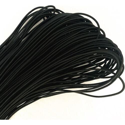 2mm black high elasticity round elastic bandage round elastic rope rubber band elastic line DIY sewing accessories 5-20 meters