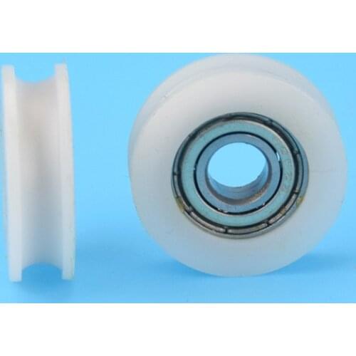 5pcs 6x22x7mm U groove wheel Nylon coated plastic injection sliding door and window hanging pulley groove width 4.2