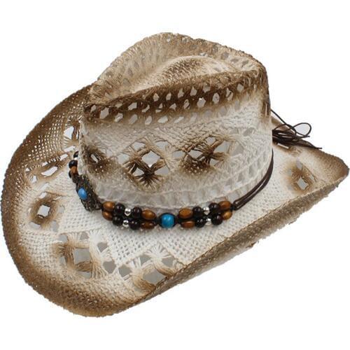 Summer Women Mens Hollow Western Cowboy Hat For Gentleman Cowgirl Handwork Jazz Church Cap Dad Cloche Sombrero Beach Sun hat