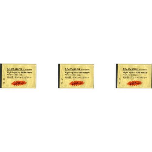 3pcs/lot 2450mAh AB463446BU Gold Replacement Li-ion Battery For Samsung SGH GH E251 E258 E350 E428 E500 + Tracking Code